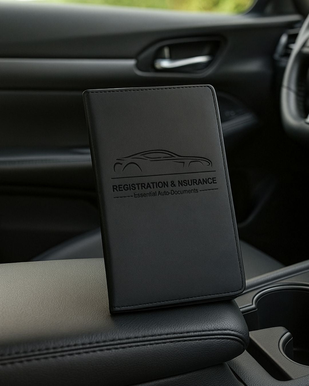 Leather Unique Car Registration and Insurance Card Holder