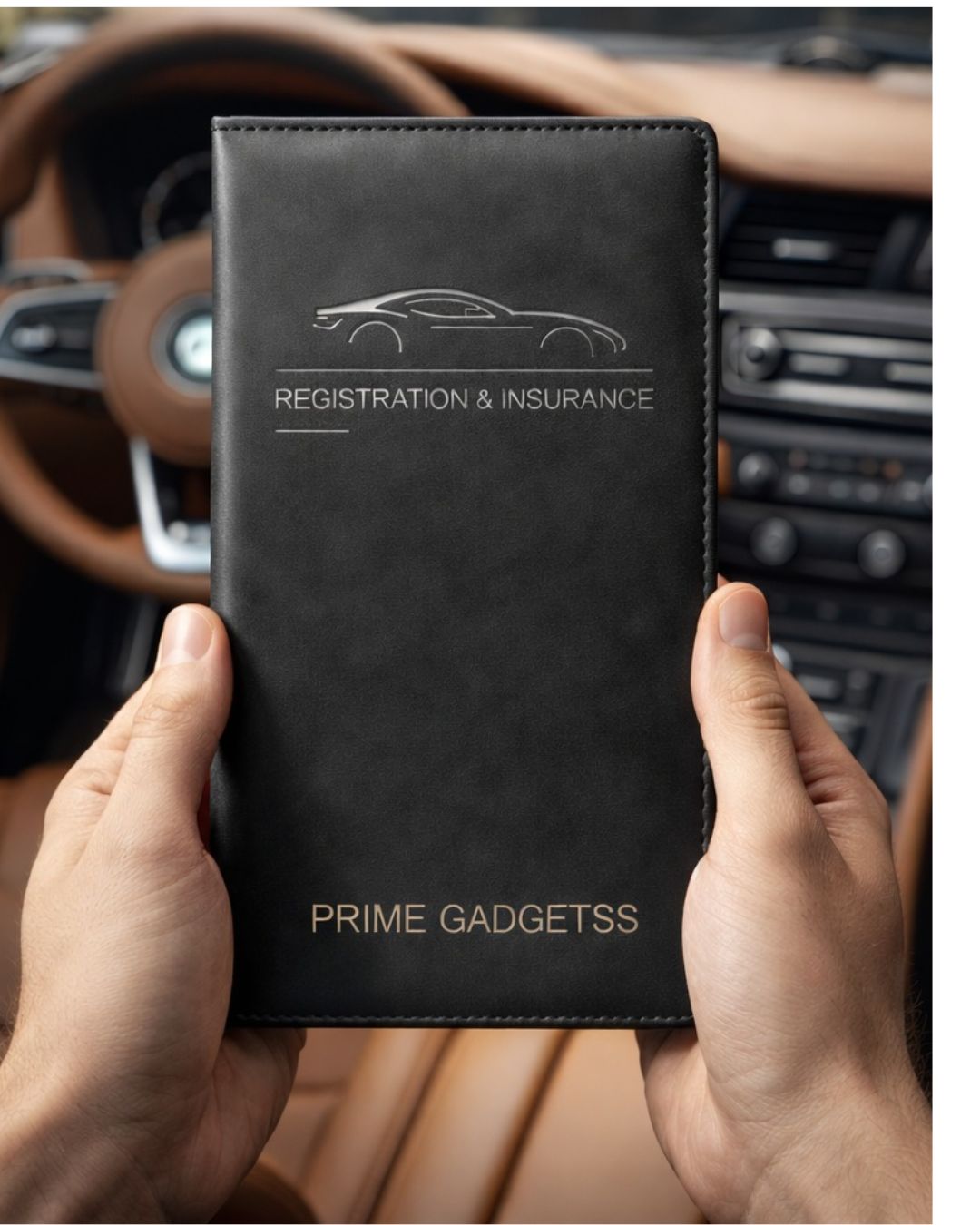 Prime Gadgetss Car Registration & Insurance Document Wallet – Black