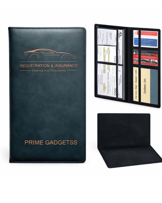 Prime Gadgetss Car Registration & Insurance Document Wallet – Black