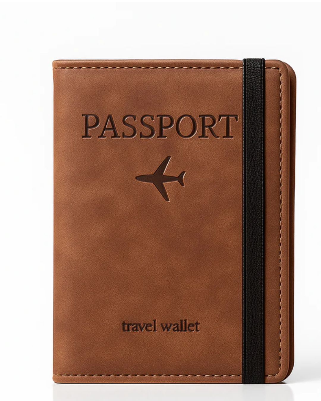 Prime Gadgets PU Leather Passport Travel Wallet with Elastic Strap – Grey
