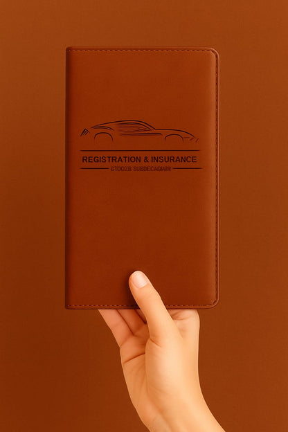 Leather Unique Car Registration and Insurance Card Holder