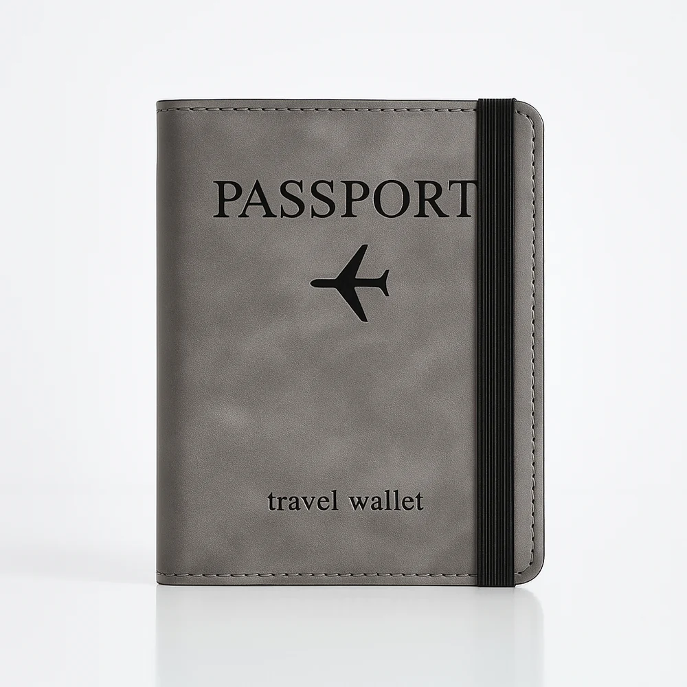 Passport Cover Travel Wallet – Grey | Premium Organizer Case