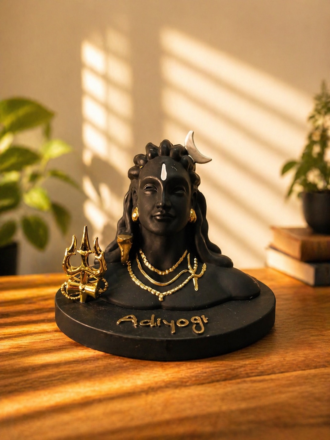Lord Shiva Idol with Premium Packaging – Black & Gold Meditation Decor